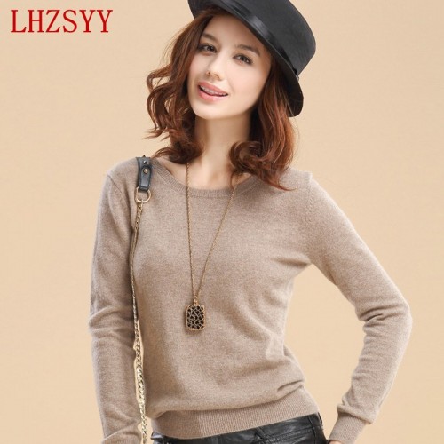 Hot selling New arrival women's Sweater Wool Sweater Female round neck pullover Knit Cashmere Sweater cultivating wild
